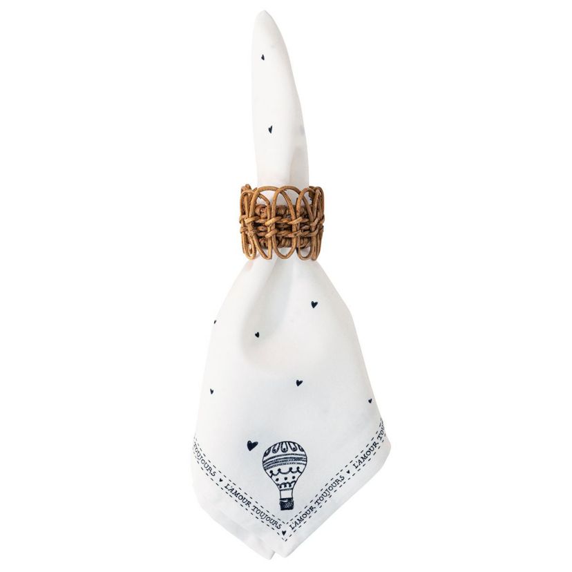 LAmour Toujours Napkin - White/Black