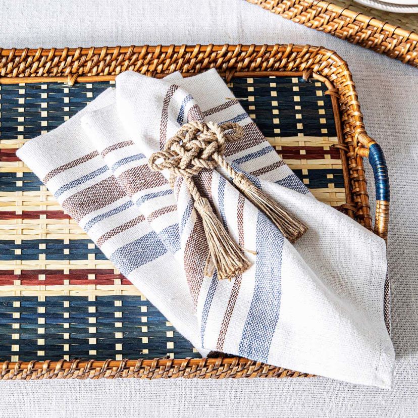 Danish Stripe Napkin Set/4 - Taupe