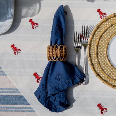 Eyelet Navy Napkin