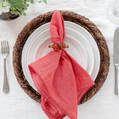 Berry Trim Red Napkin