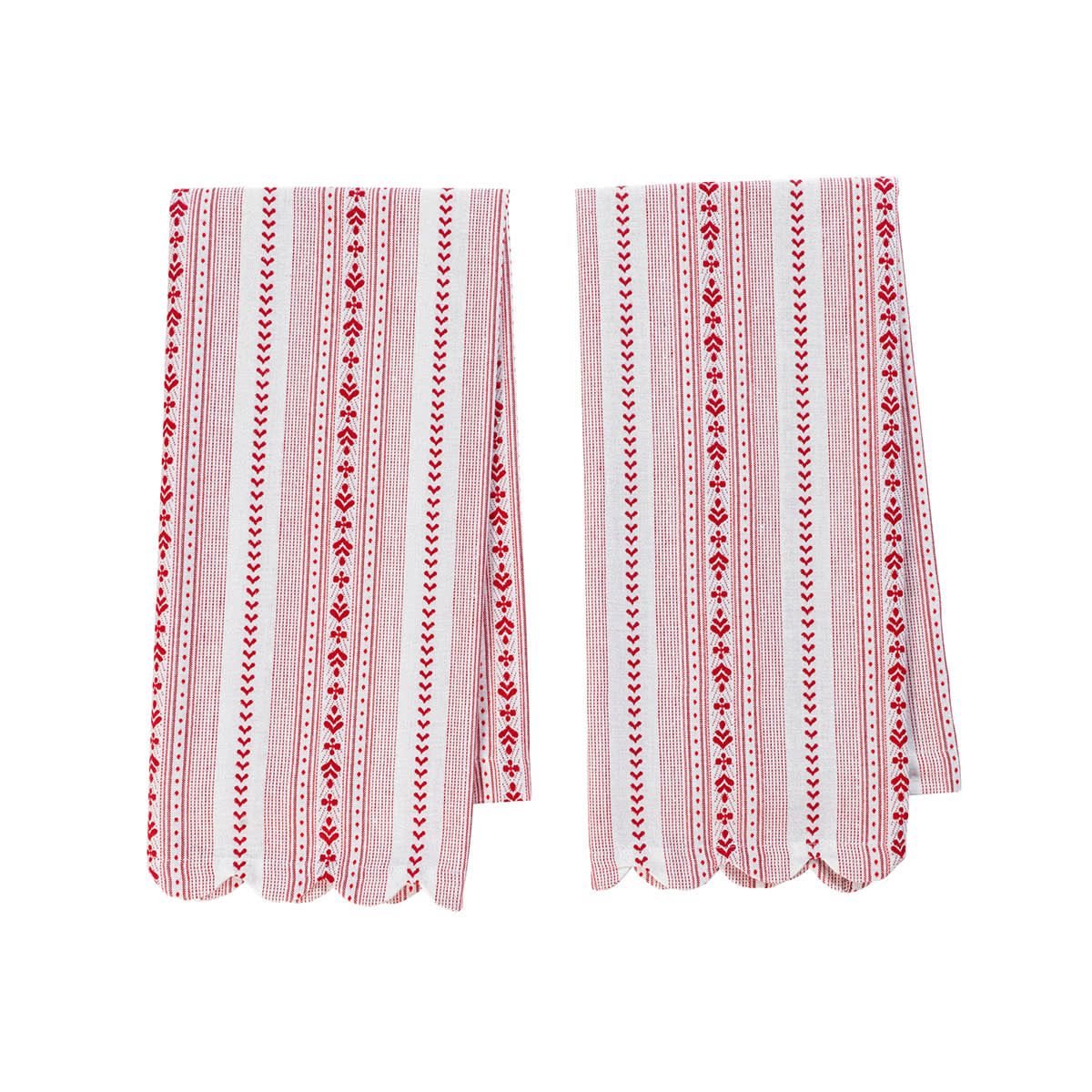 Villa Stripe Kitchen Towel Set/2 - Red