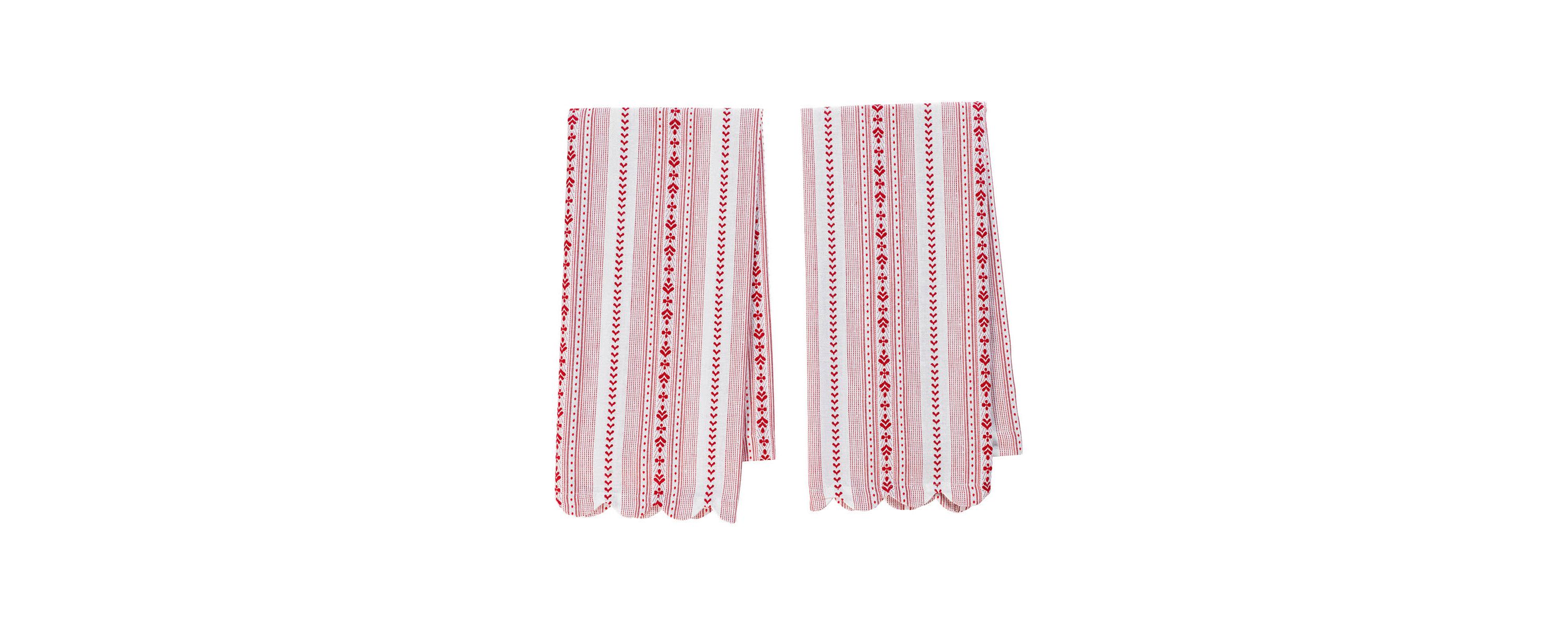 Villa Stripe Kitchen Towel Set/2 - Red