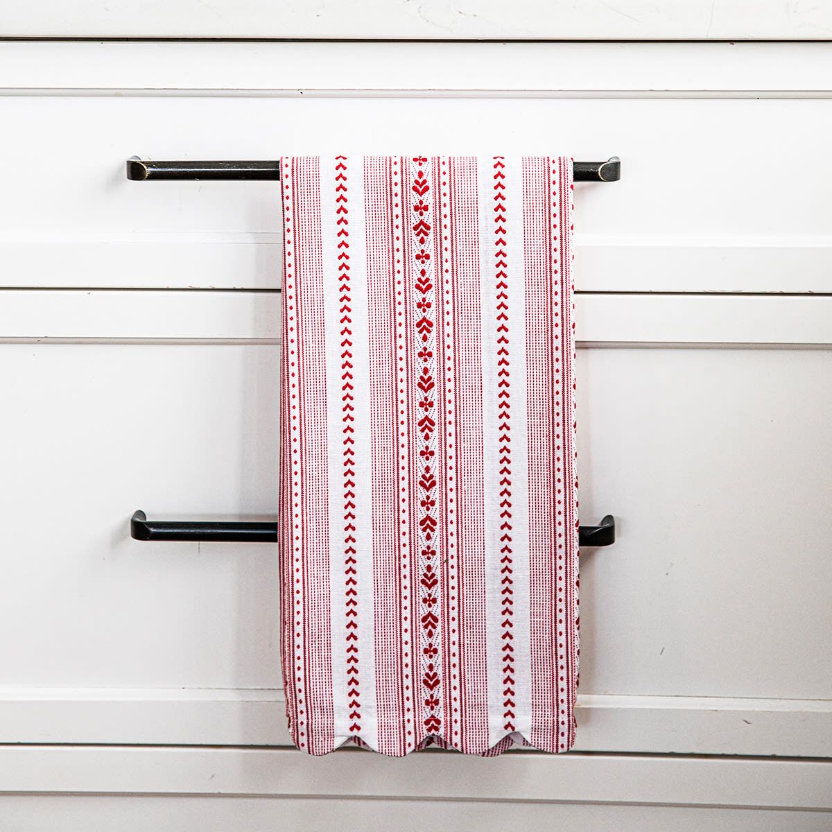 Villa Stripe Kitchen Towel Set/2 - Red