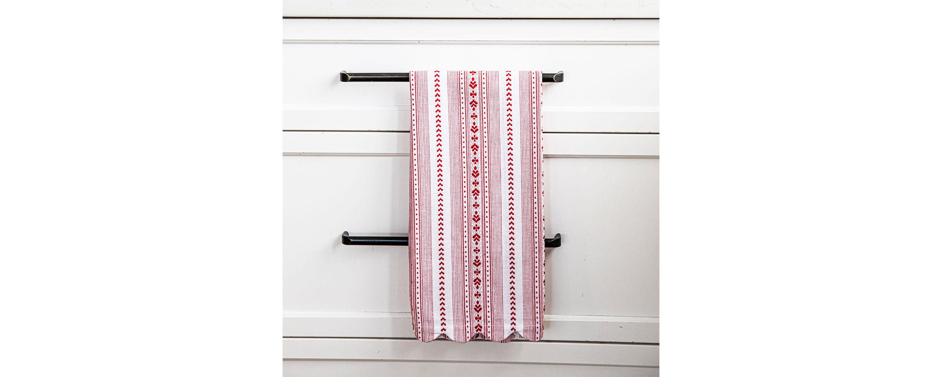 Villa Stripe Kitchen Towel Set/2 - Red