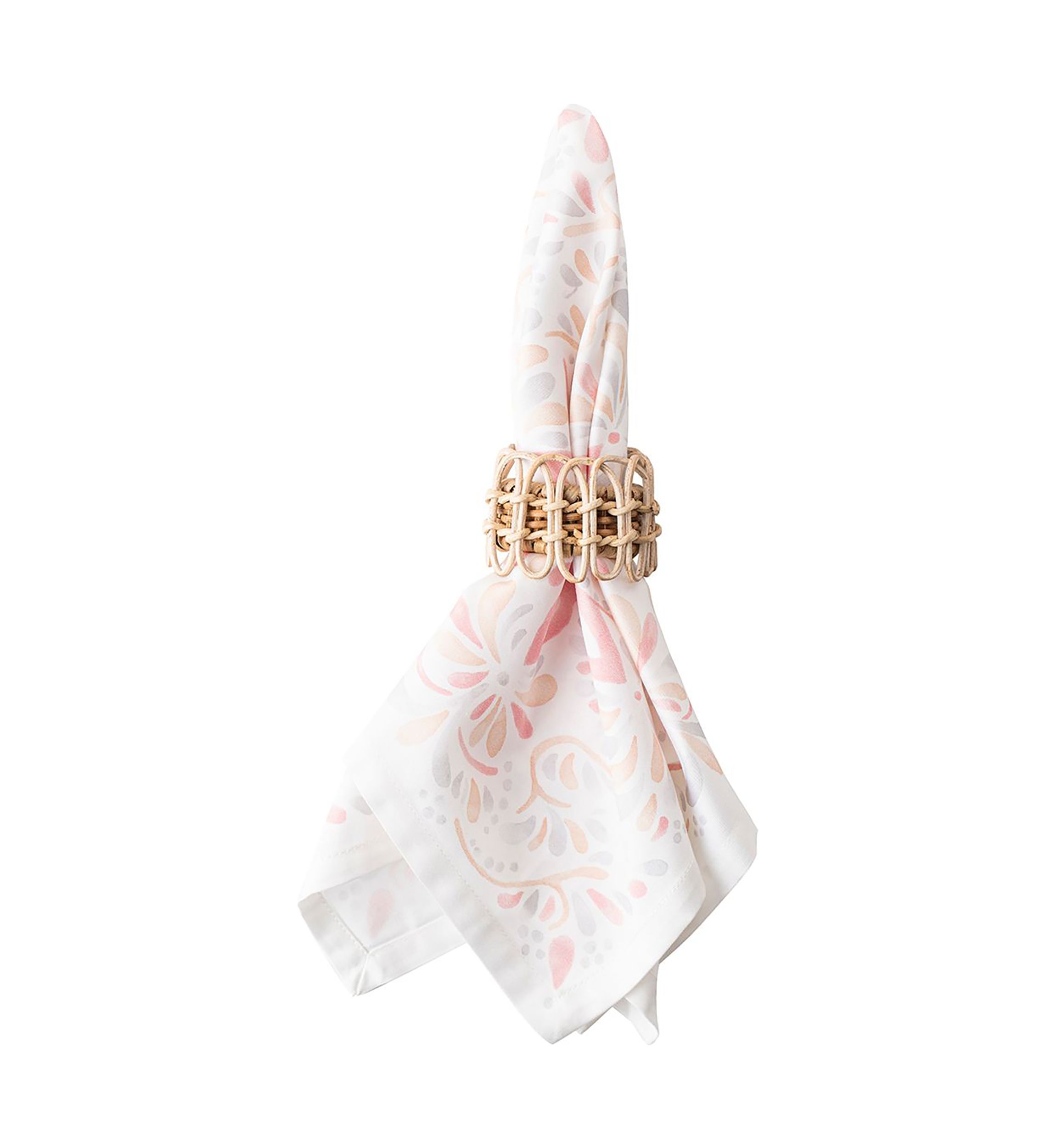 Provence Rattan Napkin Ring - Whitewash