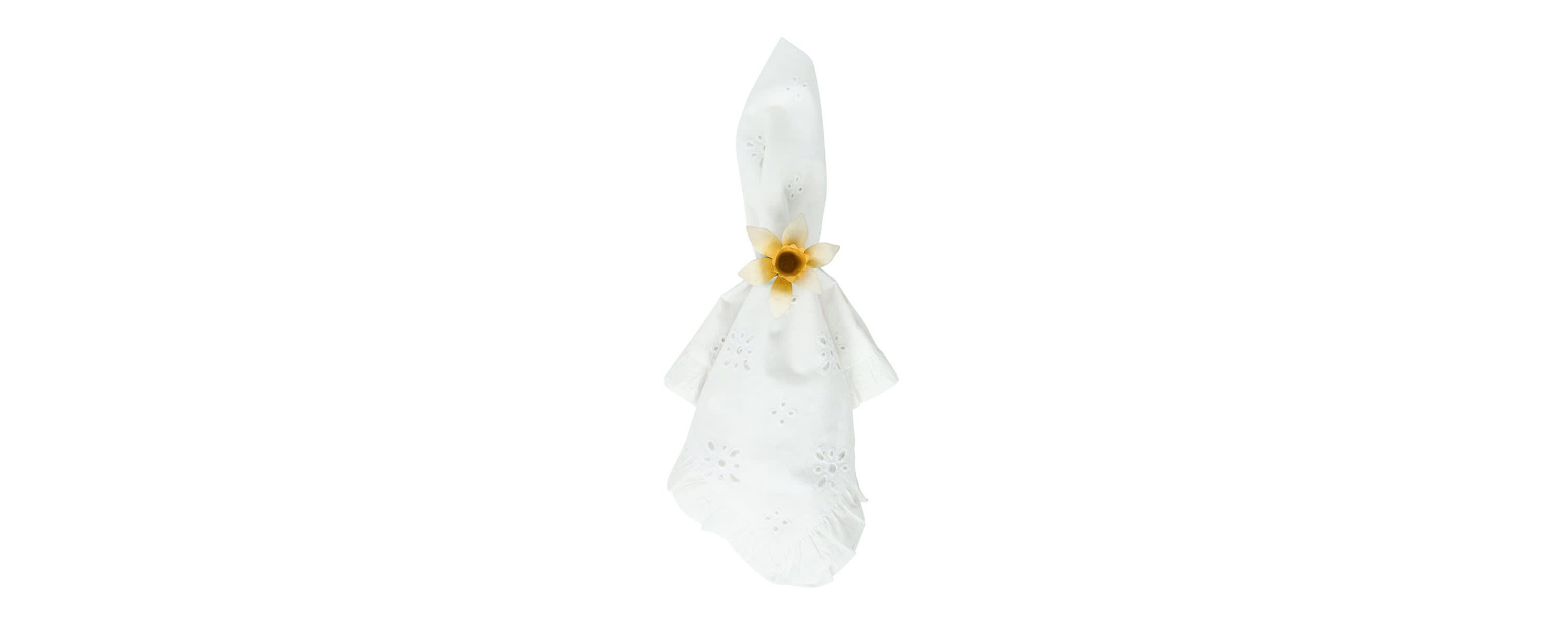 Meadow Walk Daffodil Napkin Ring, Set/4 - Yellow