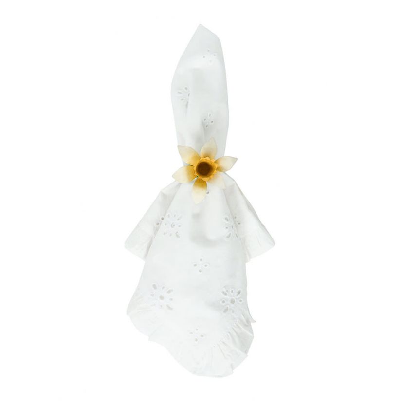 Meadow Walk Daffodil Napkin Ring, Set/4 - Yellow