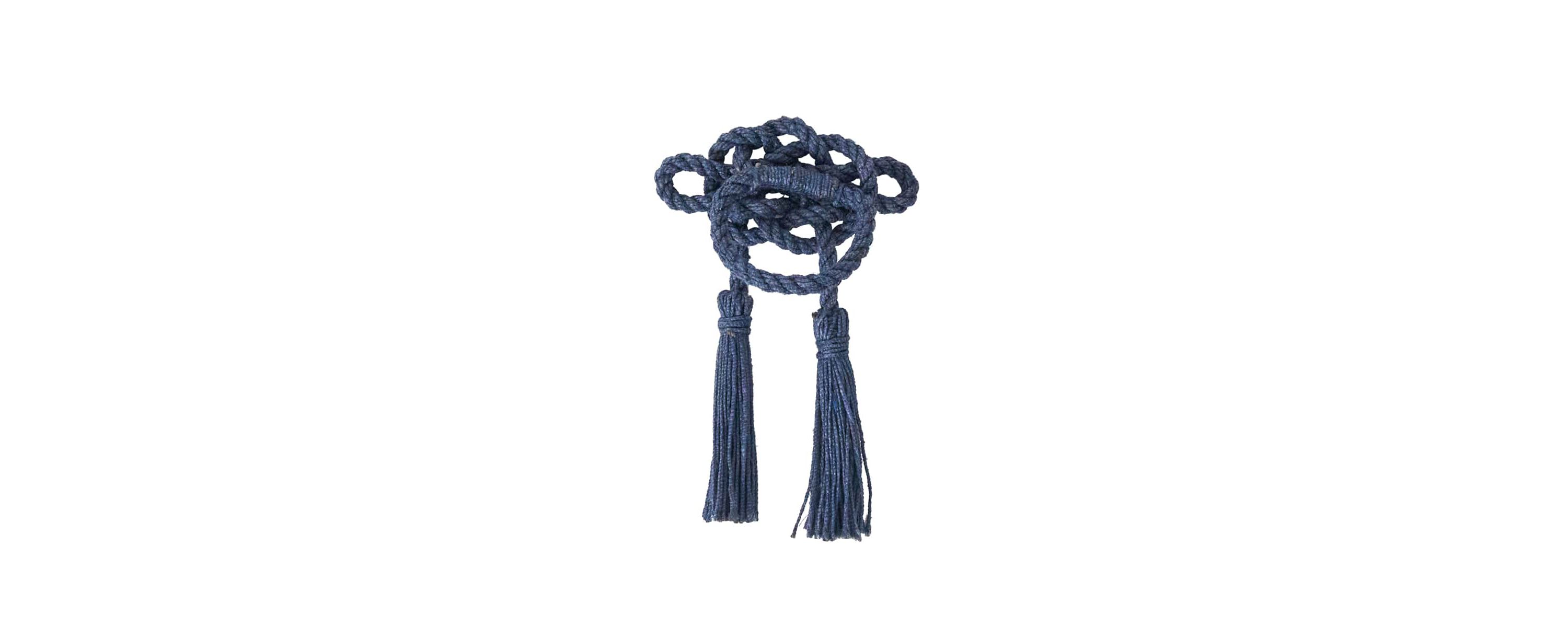 Mystic Knot Napkin Ring Set/4- Navy