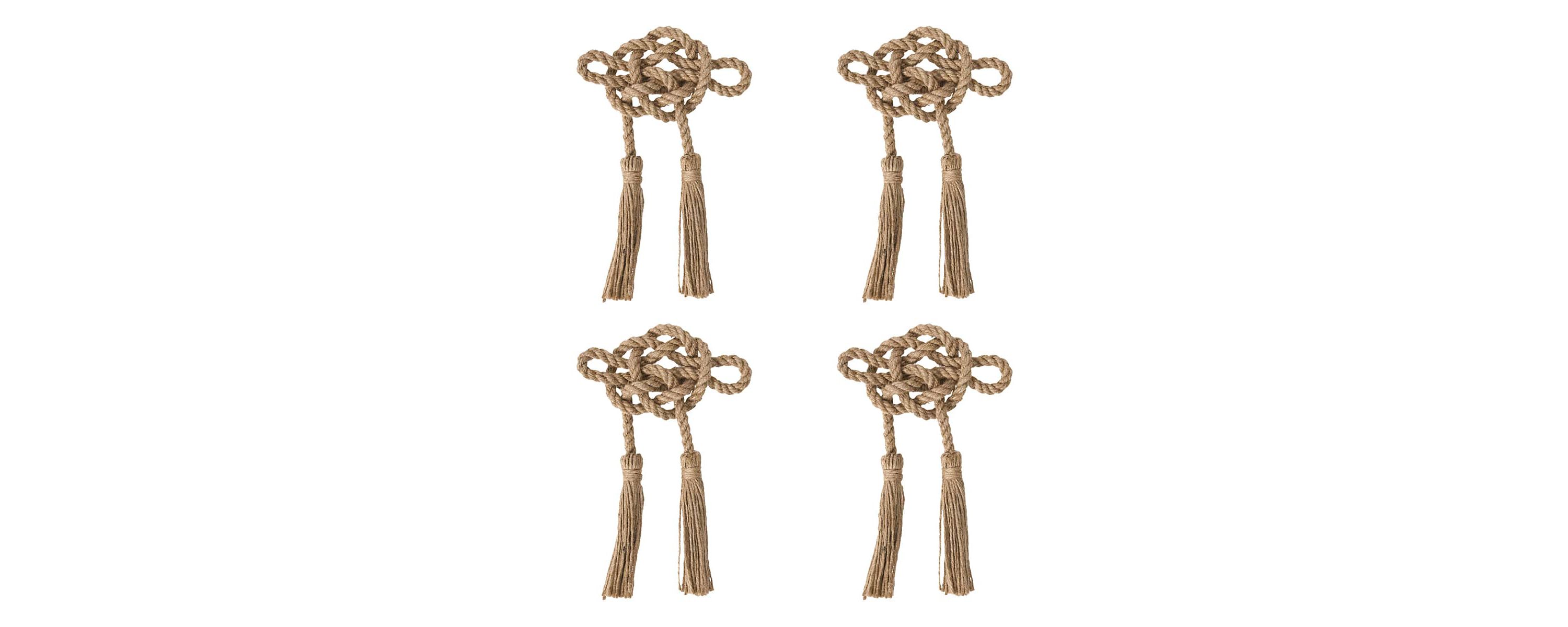 Mystic Knot Napkin Ring Set/4 - Taupe