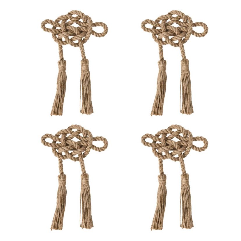 Mystic Knot Napkin Ring Set/4 - Taupe