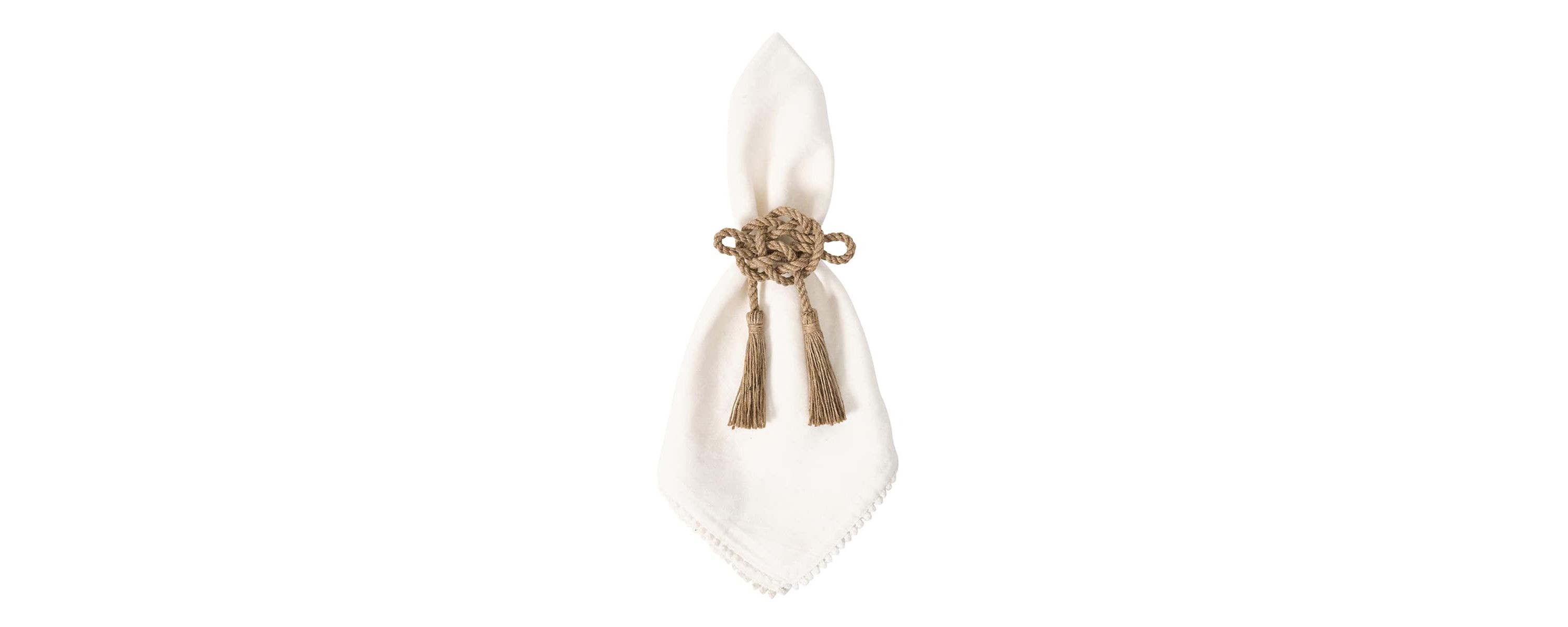 Mystic Knot Napkin Ring Set/4 - Taupe