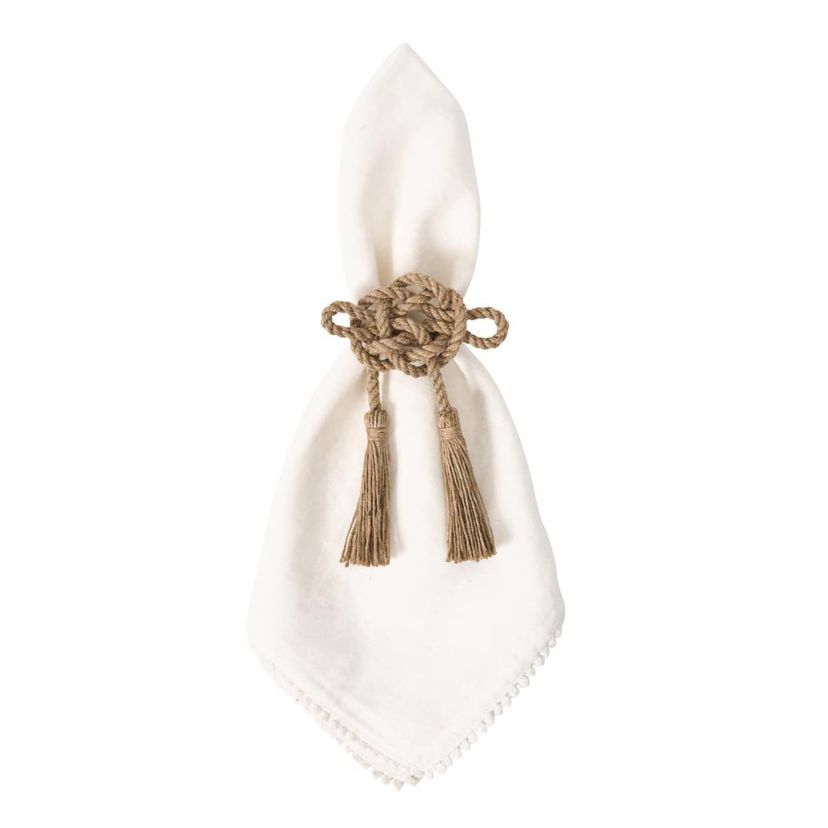Mystic Knot Napkin Ring Set/4 - Taupe