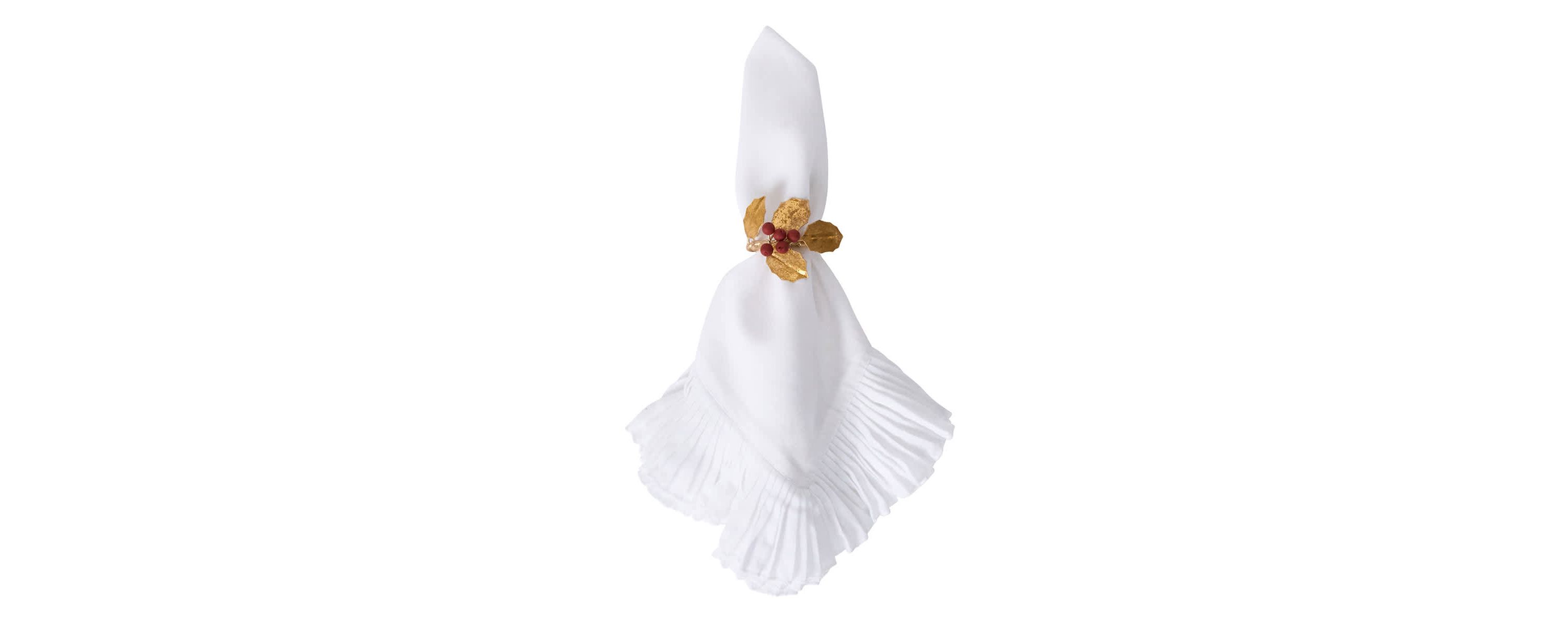 Forest Walk Holly with Berries Napkin Ring Set/4 - Multi