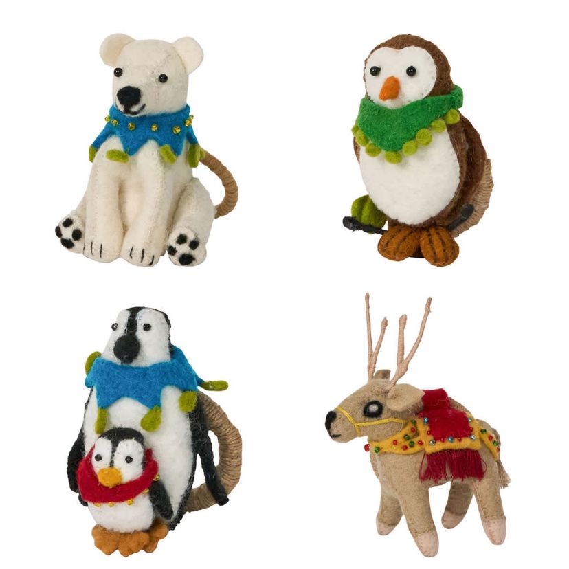 Berry & Thread North Pole Animal Napkin Ring Assorted Set/4