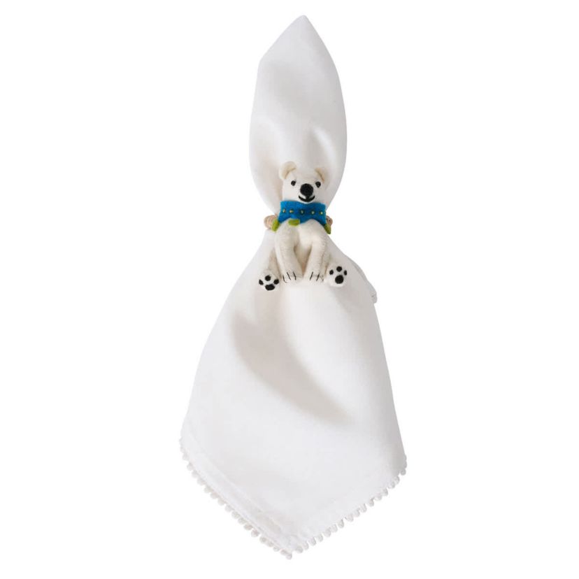 Berry & Thread North Pole Animal Napkin Ring Assorted Set/4