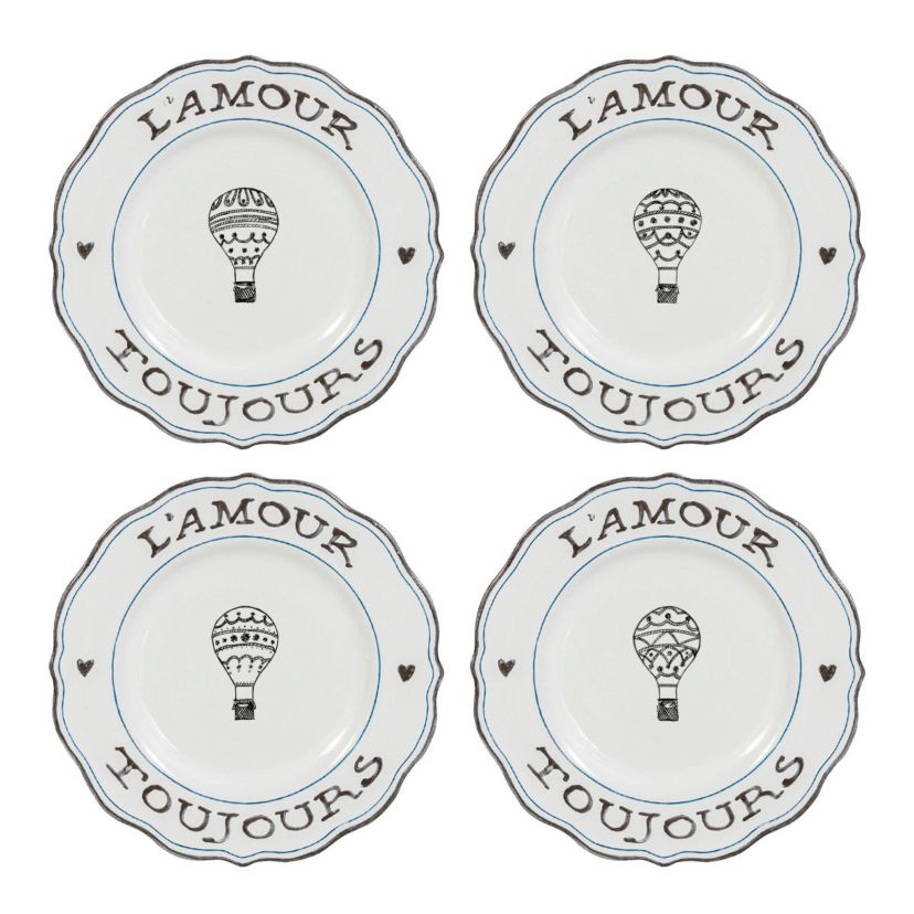 LAmour Toujours Dessert/Salad Plate Assorted Set/4
