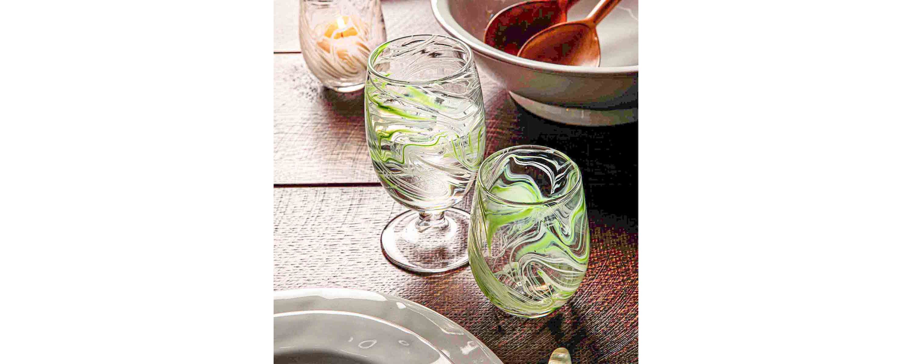 Puro Marbled Goblet - Green