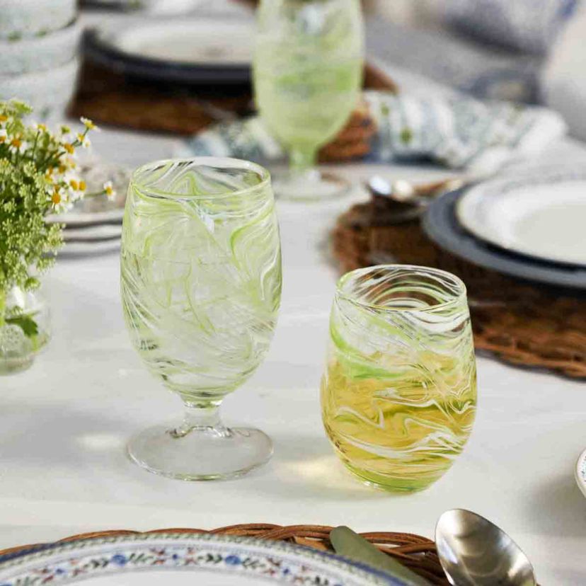 Puro Marbled Goblet - Green