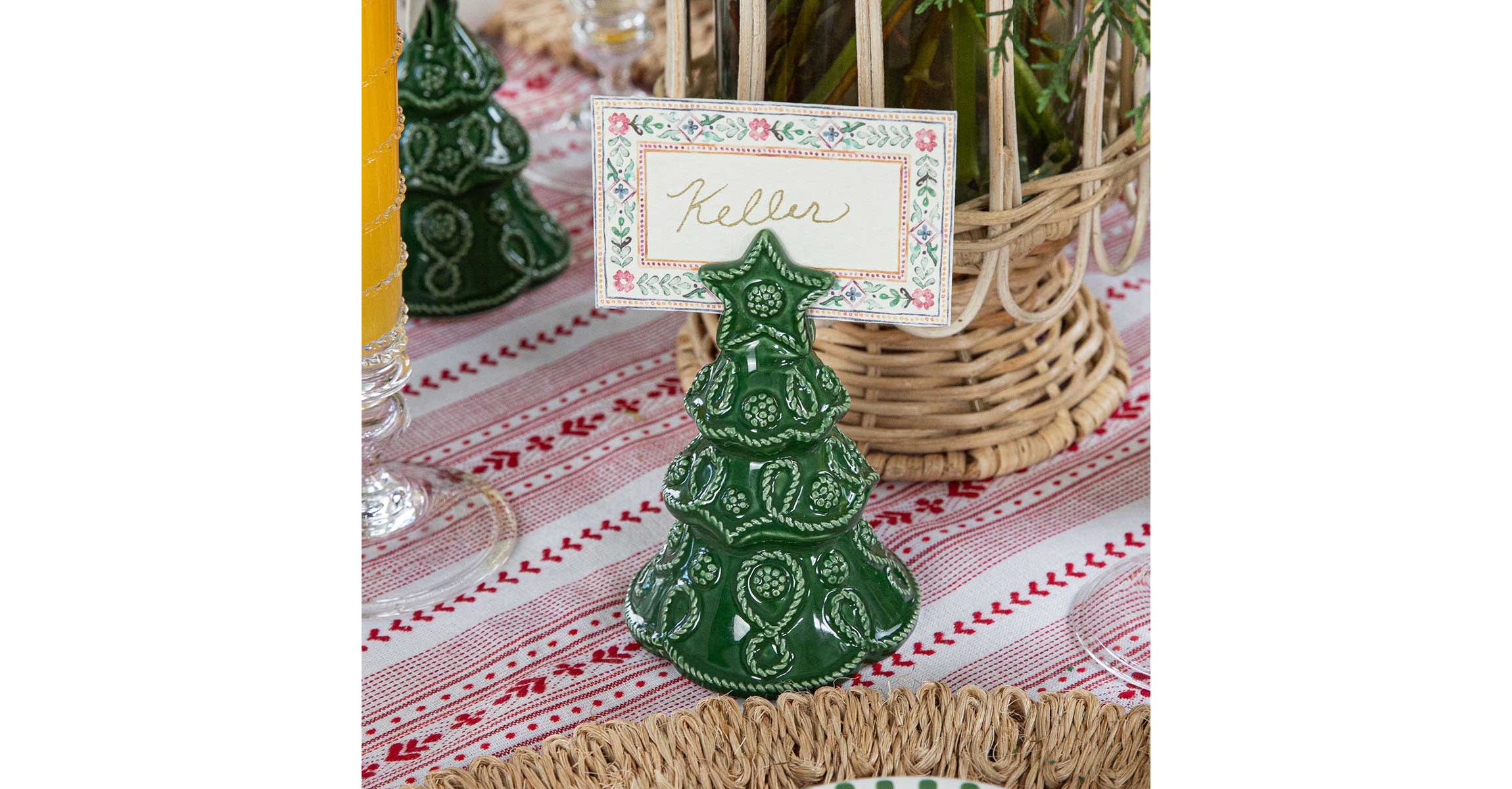 Berry & Thread Tree Place Card Holder Set/4 - Basil