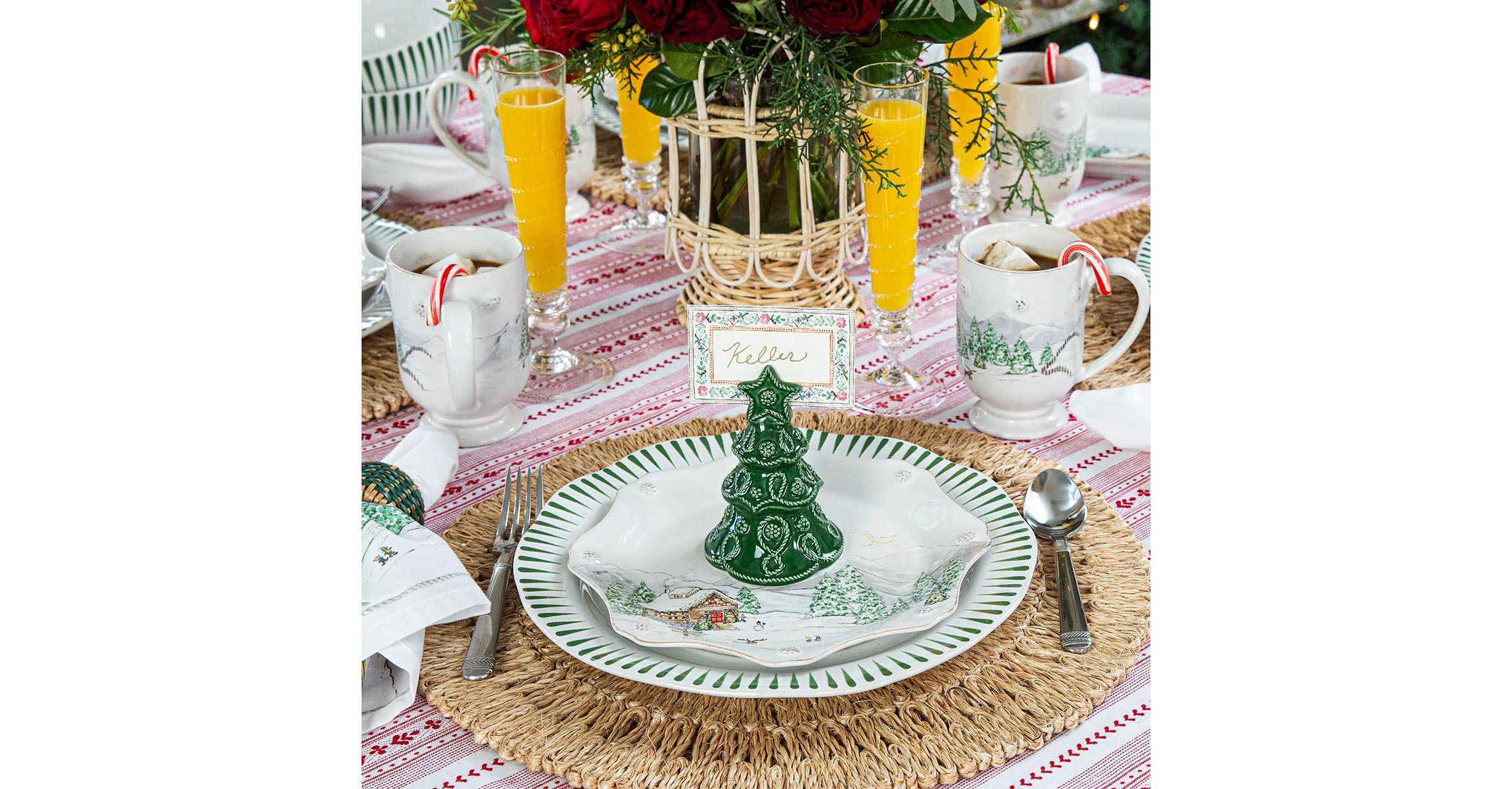 Berry & Thread Tree Place Card Holder Set/4 - Basil