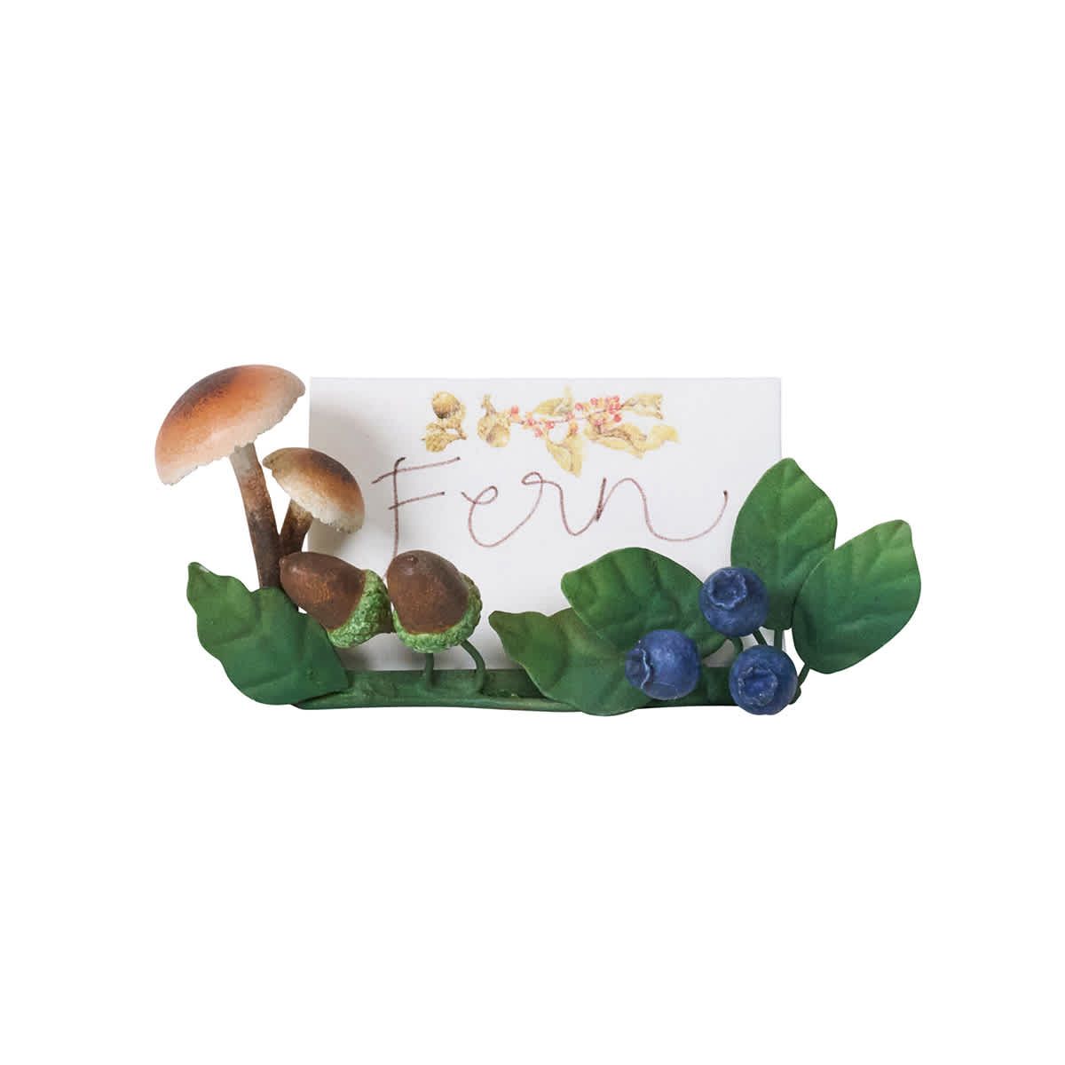 Forest Walk Mushroom & Acorn Place Card Holder Set/4 - Multi