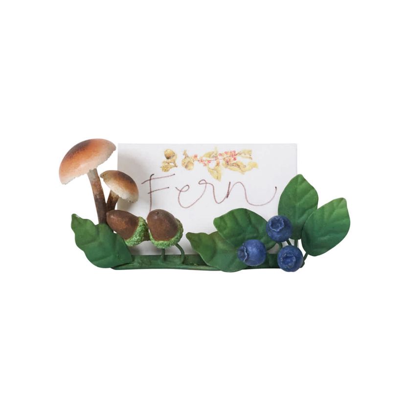 Forest Walk Mushroom & Acorn Place Card Holder Set/4 - Multi