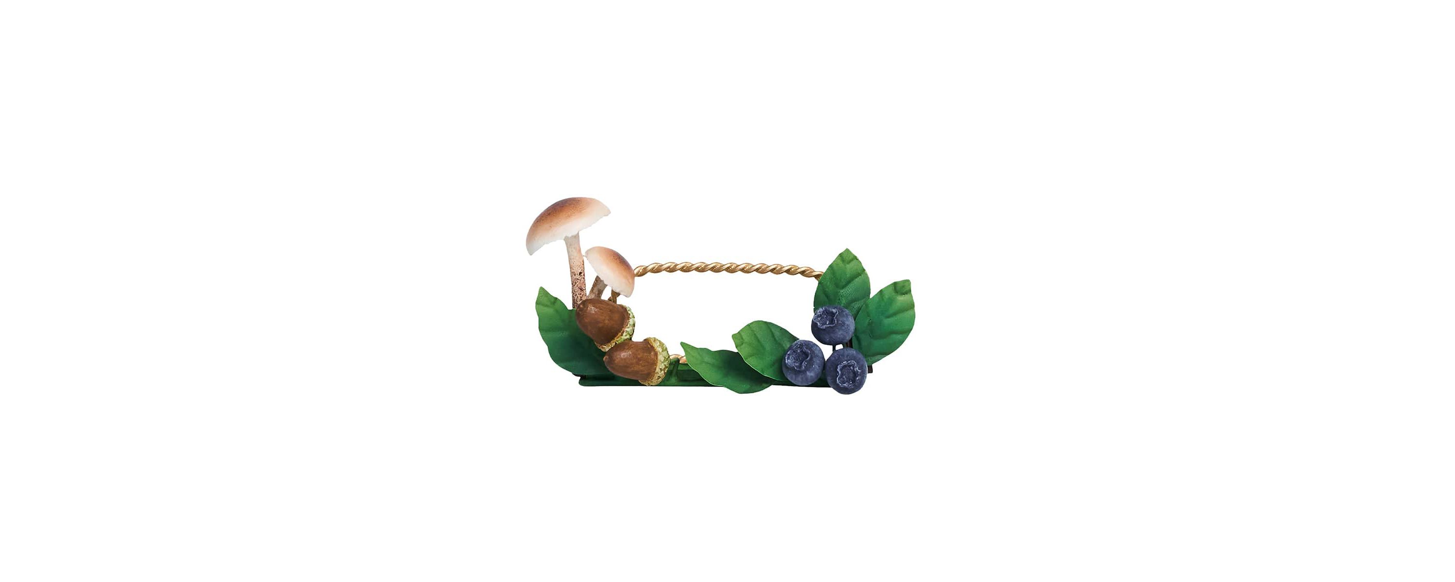 Forest Walk Mushroom & Acorn Place Card Holder Set/4 - Multi