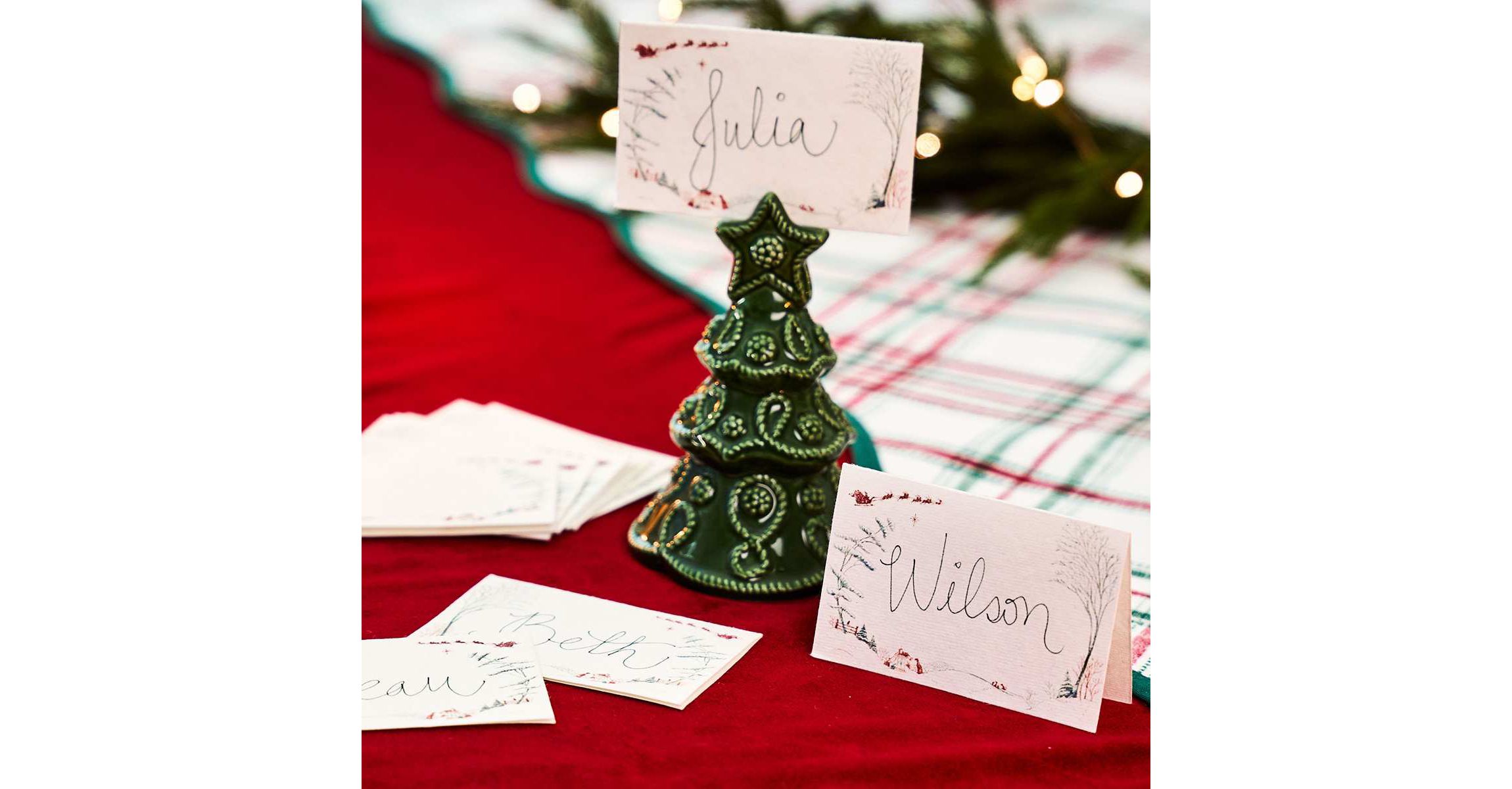 Country Estate Winter Frolic Place Card Set/12 - Evergreen