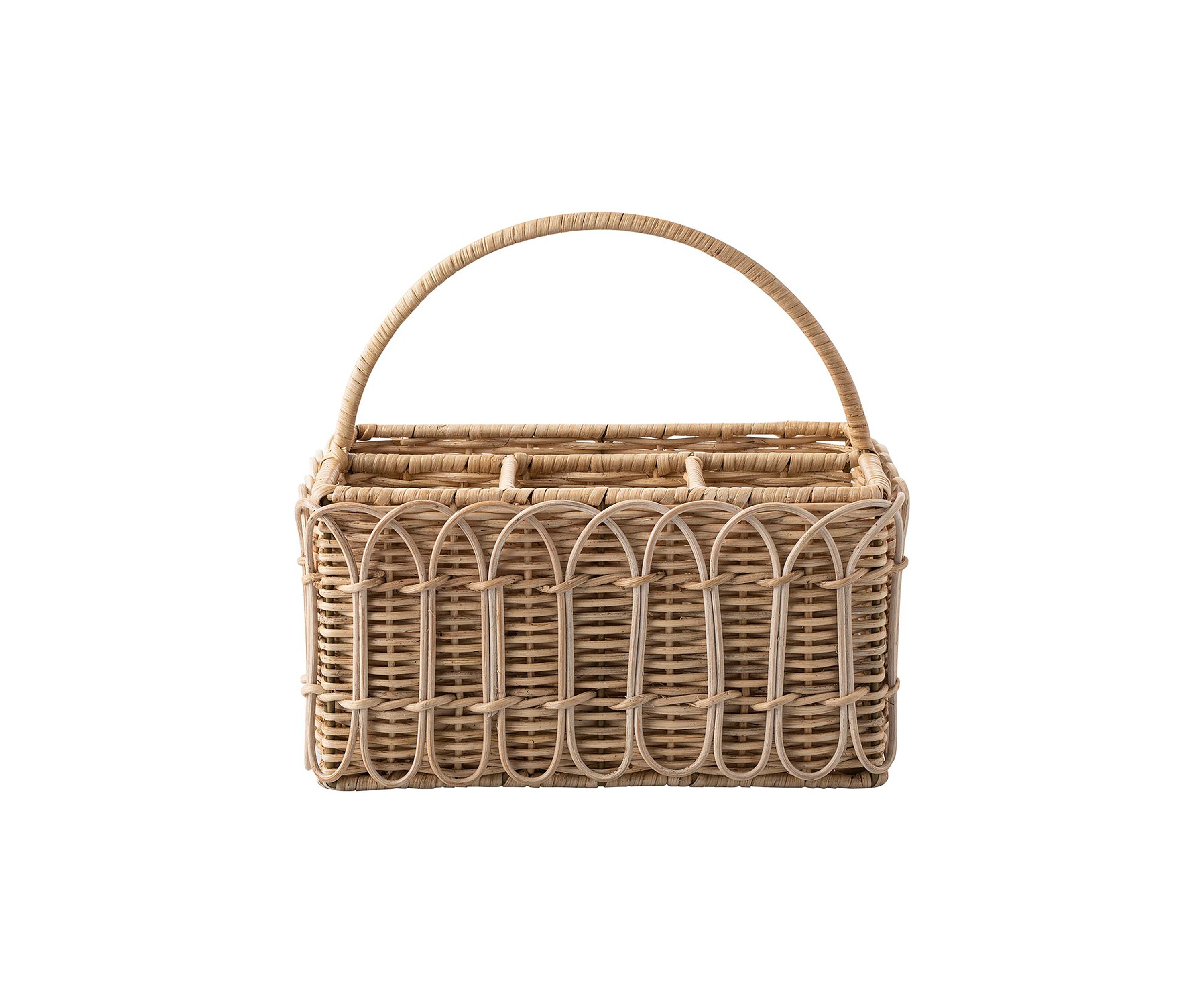 Provence Rattan Silverware Caddy - Whitewash