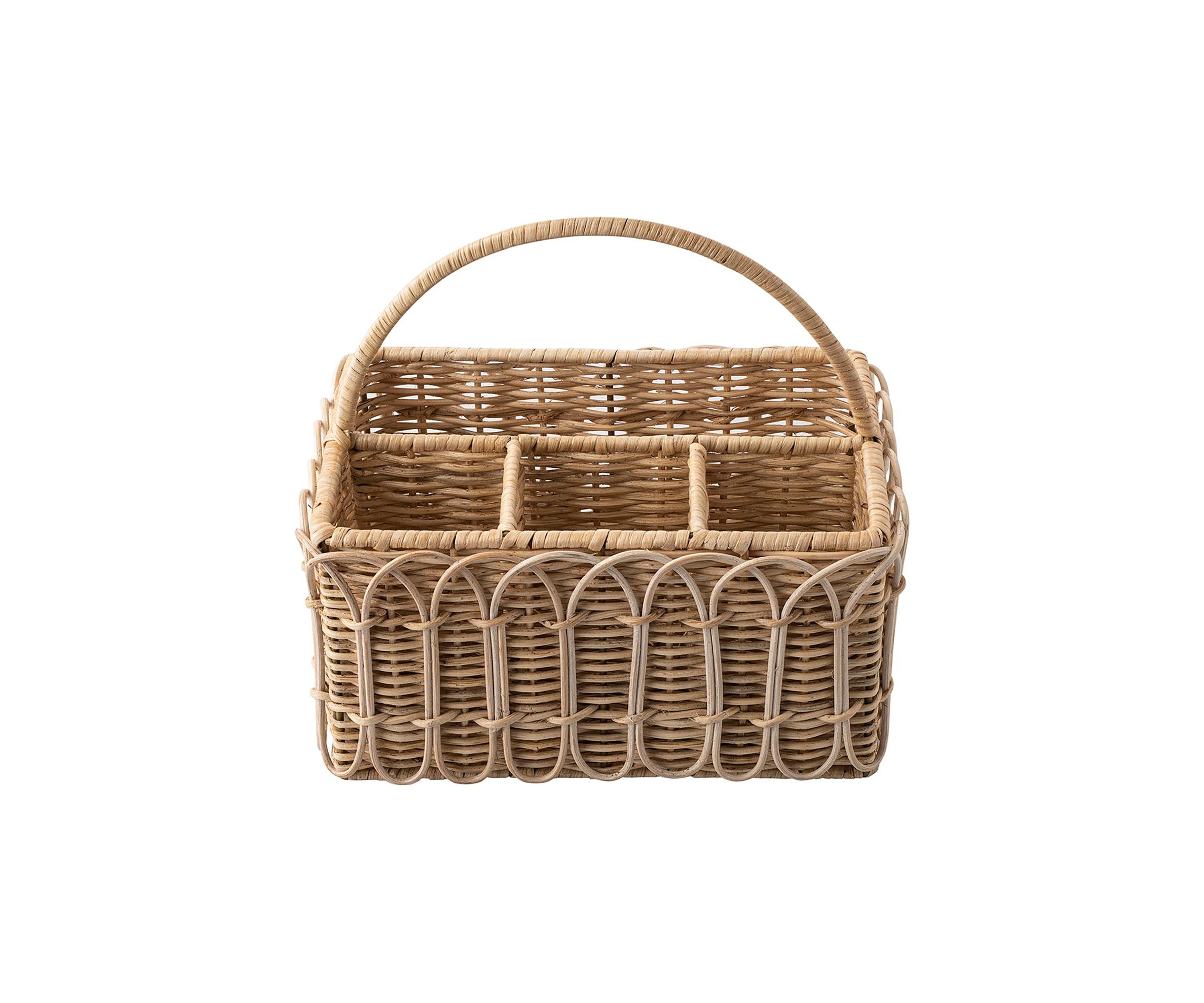 Provence Rattan Silverware Caddy - Whitewash