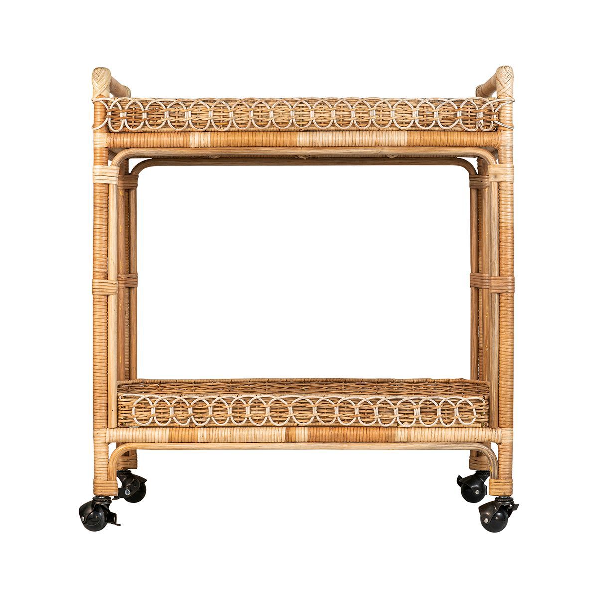 Provence Rattan Bar Cart - Whitewash