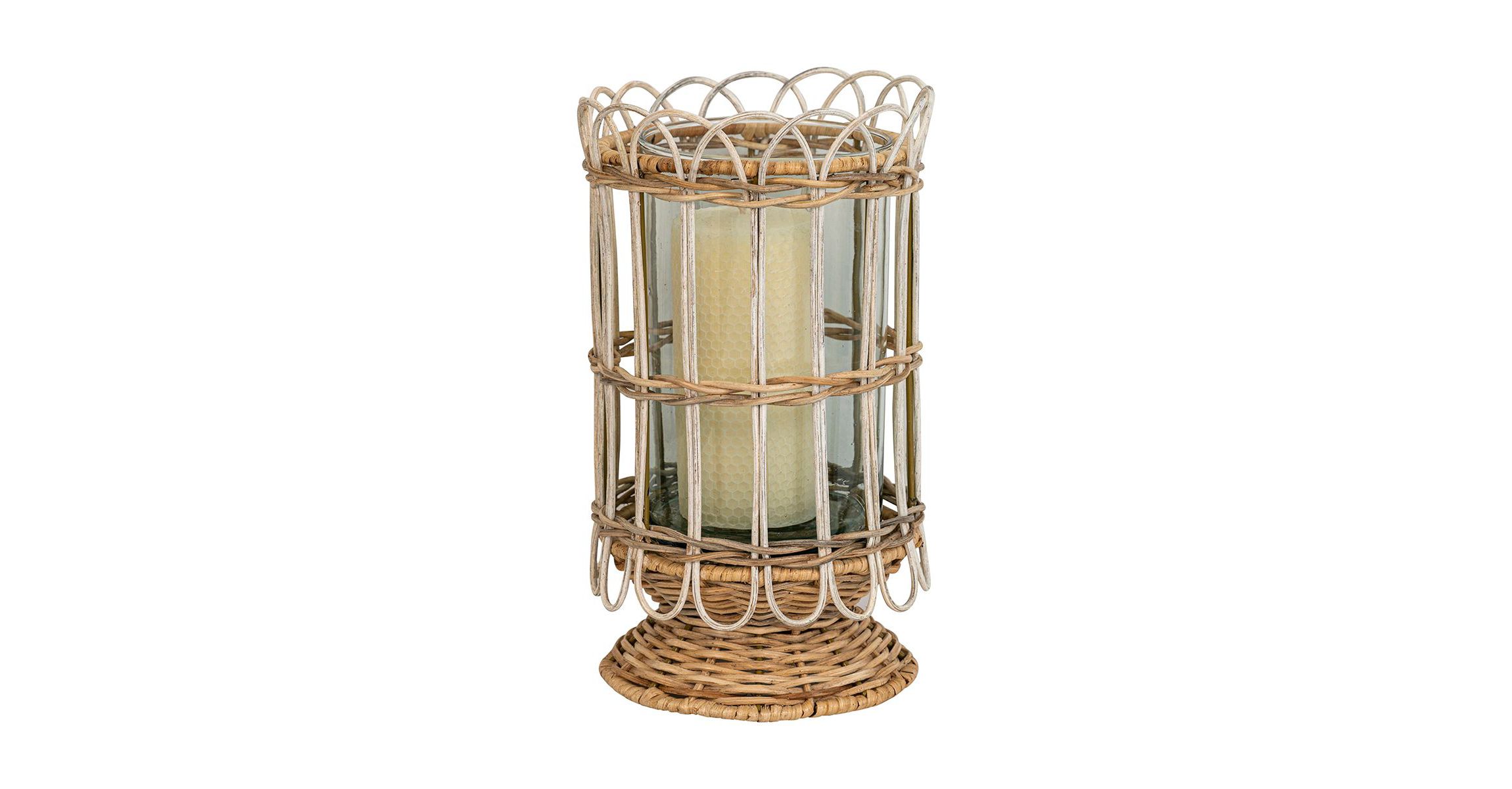 Provence Rattan 11.5" Hurricane - Whitewash