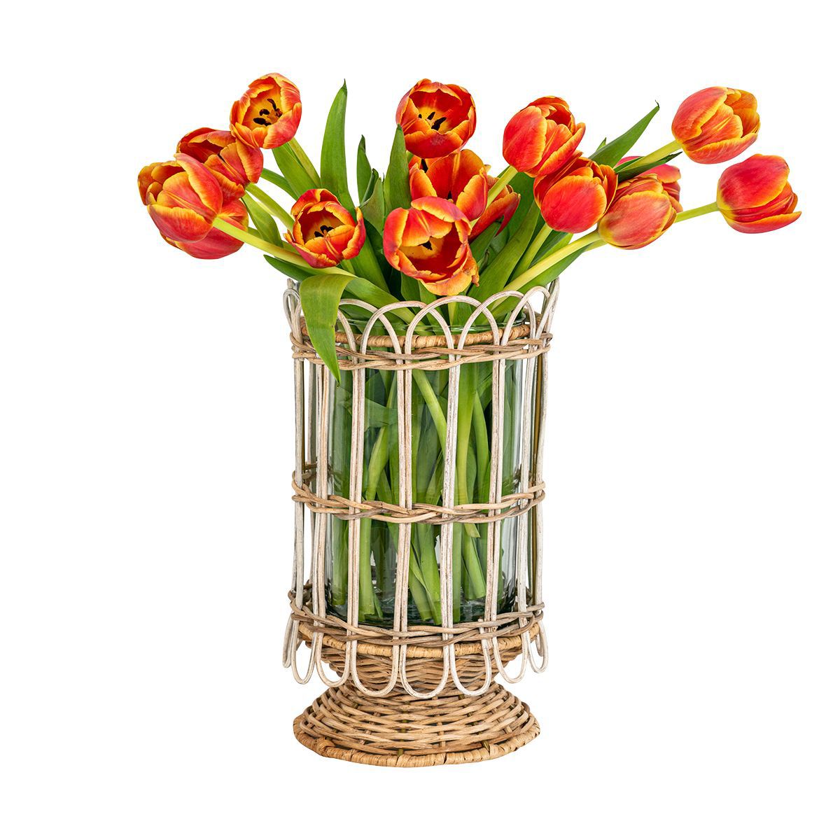 Provence Rattan 11.5" Hurricane - Whitewash