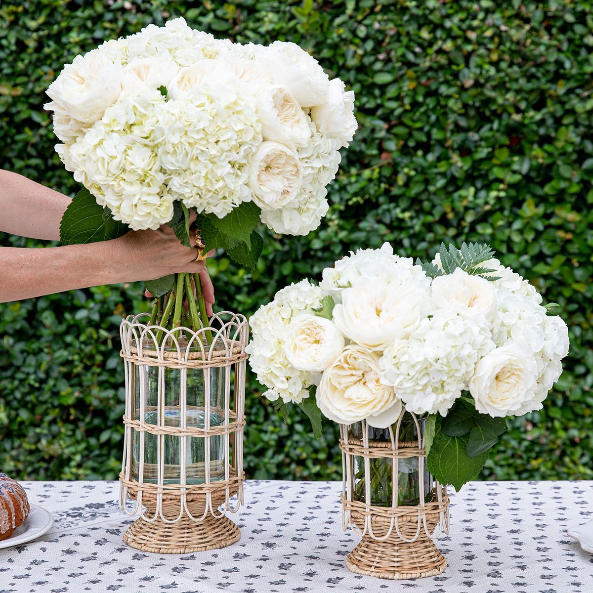 Provence Rattan 11.5" Hurricane - Whitewash