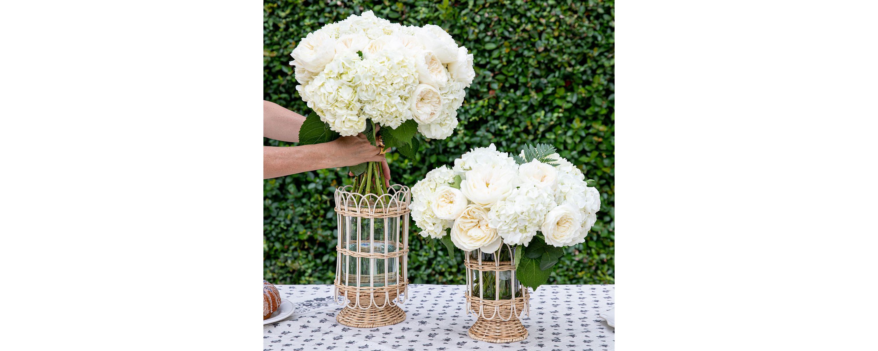Provence Rattan 11.5" Hurricane - Whitewash