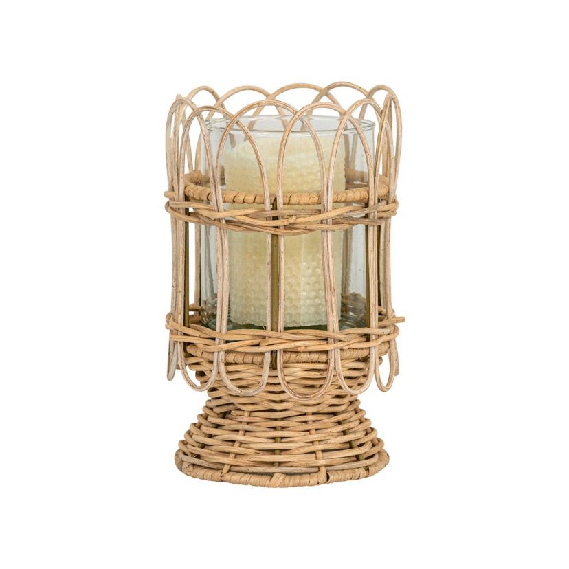 Provence Rattan 8.5" Hurricane - Whitewash