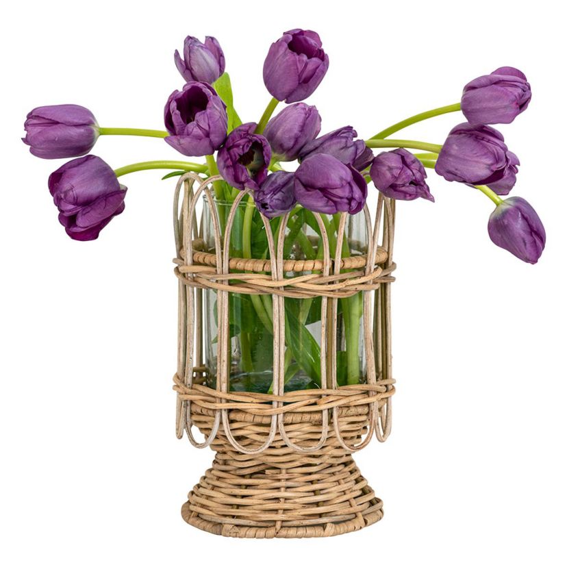 Provence Rattan 8.5" Hurricane - Whitewash