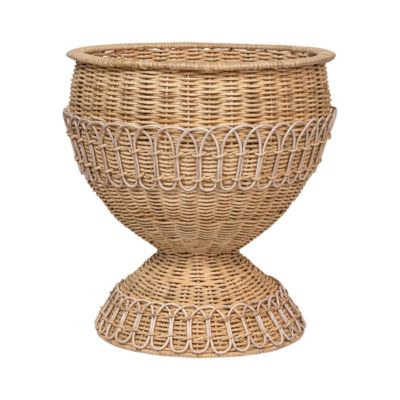 Provence Rattan Medium Urn - Whitewash