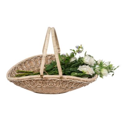 Provence Rattan Gathering Basket - Whitewash