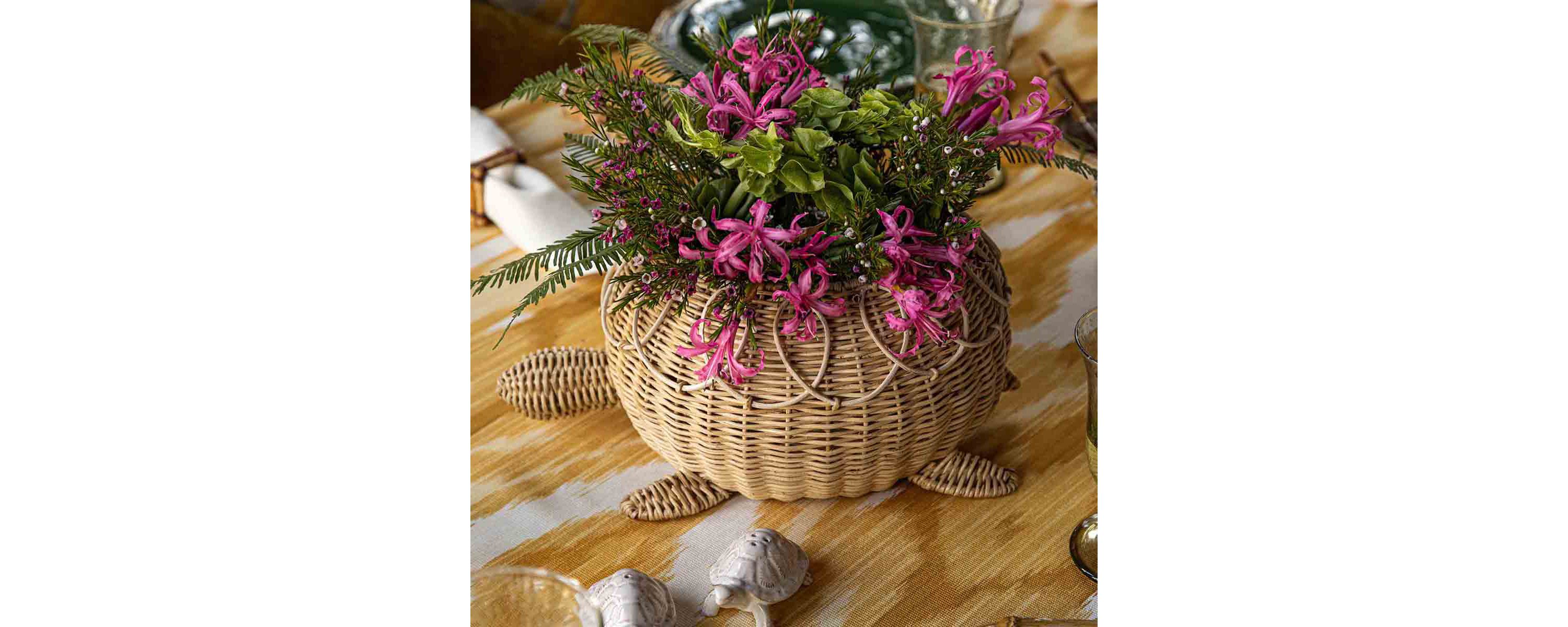 Provence Rattan Turtle Bowl - Whitewash