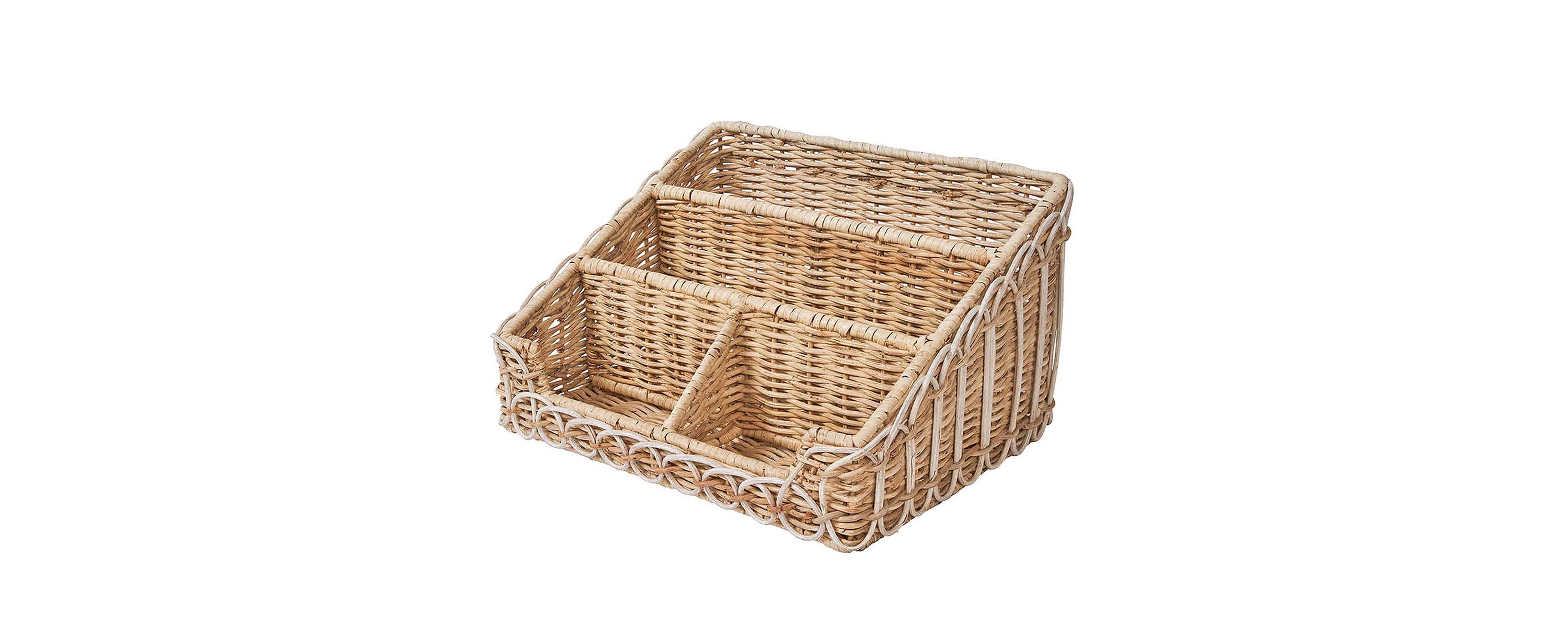 Provence Rattan Stationary Holder - Whitewash