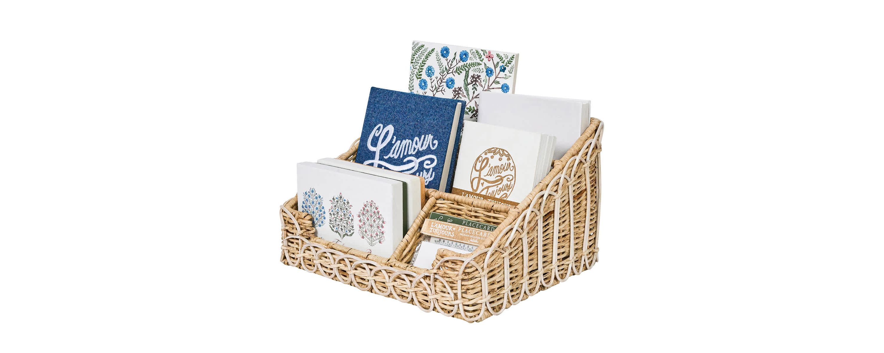 Provence Rattan Stationary Holder - Whitewash