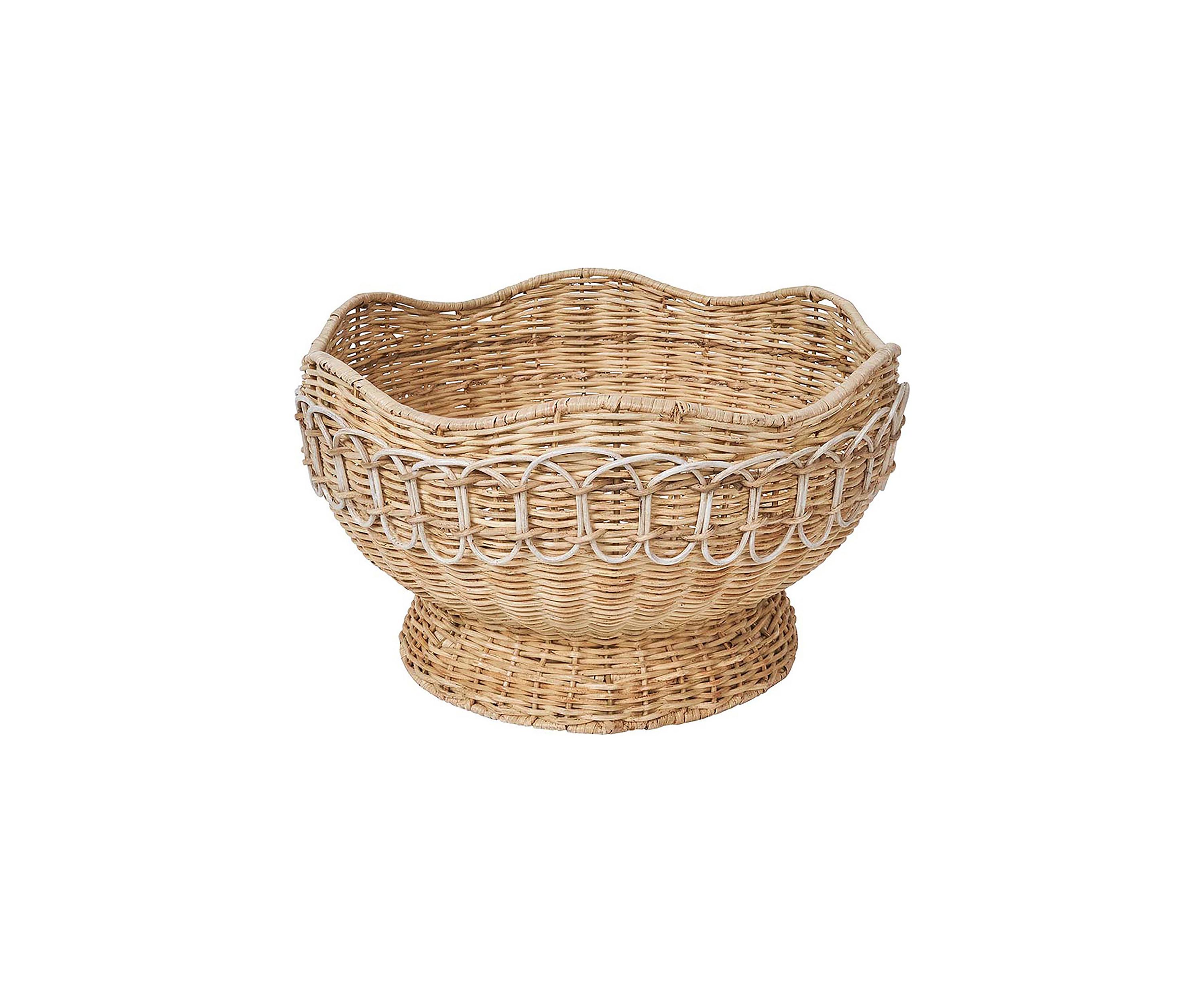 Provence Rattan 15" Bowl - Whitewash