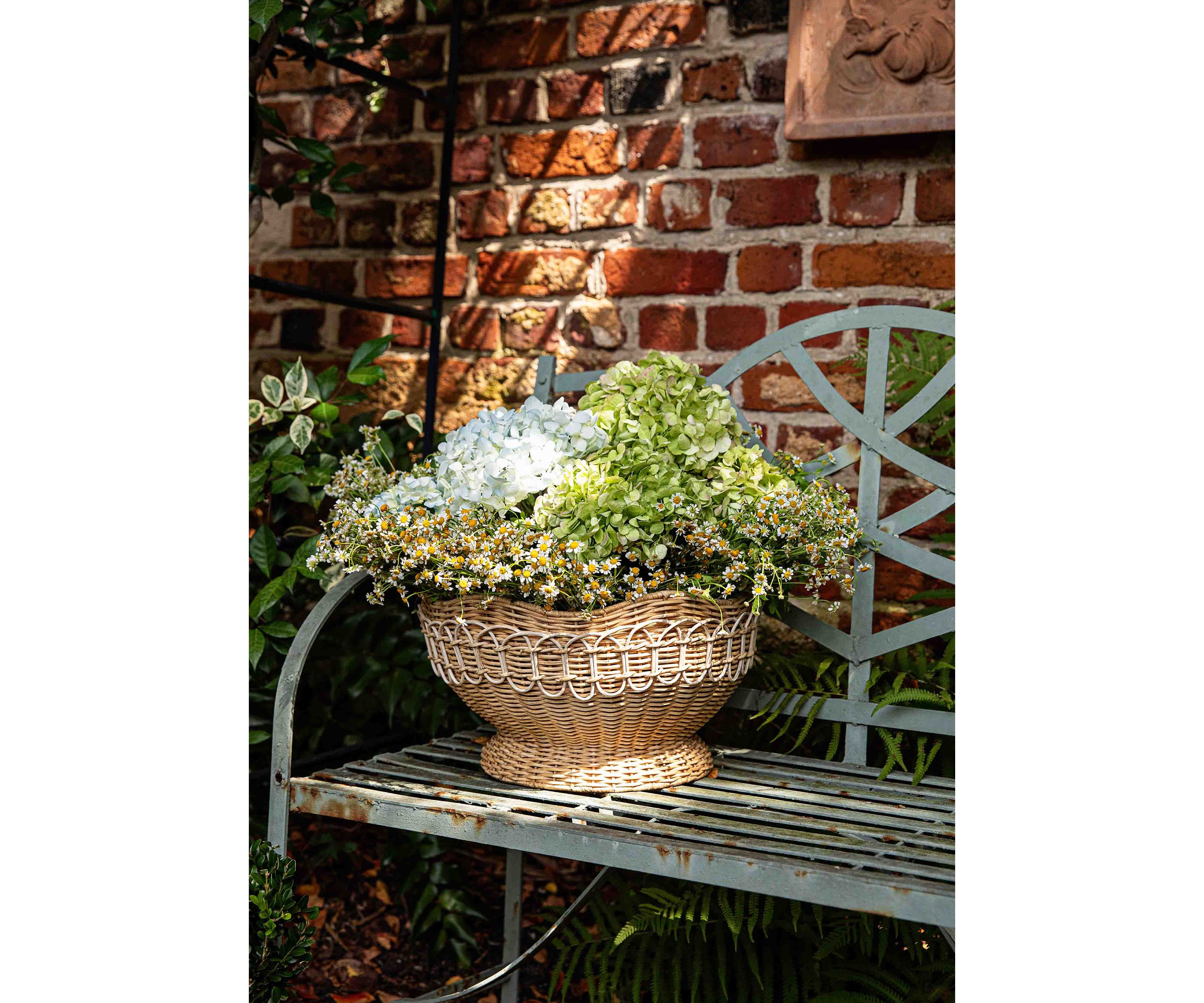Provence Rattan 15" Bowl - Whitewash