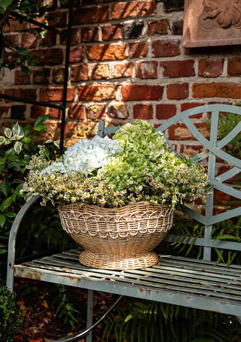 Provence Rattan 15" Bowl - Whitewash