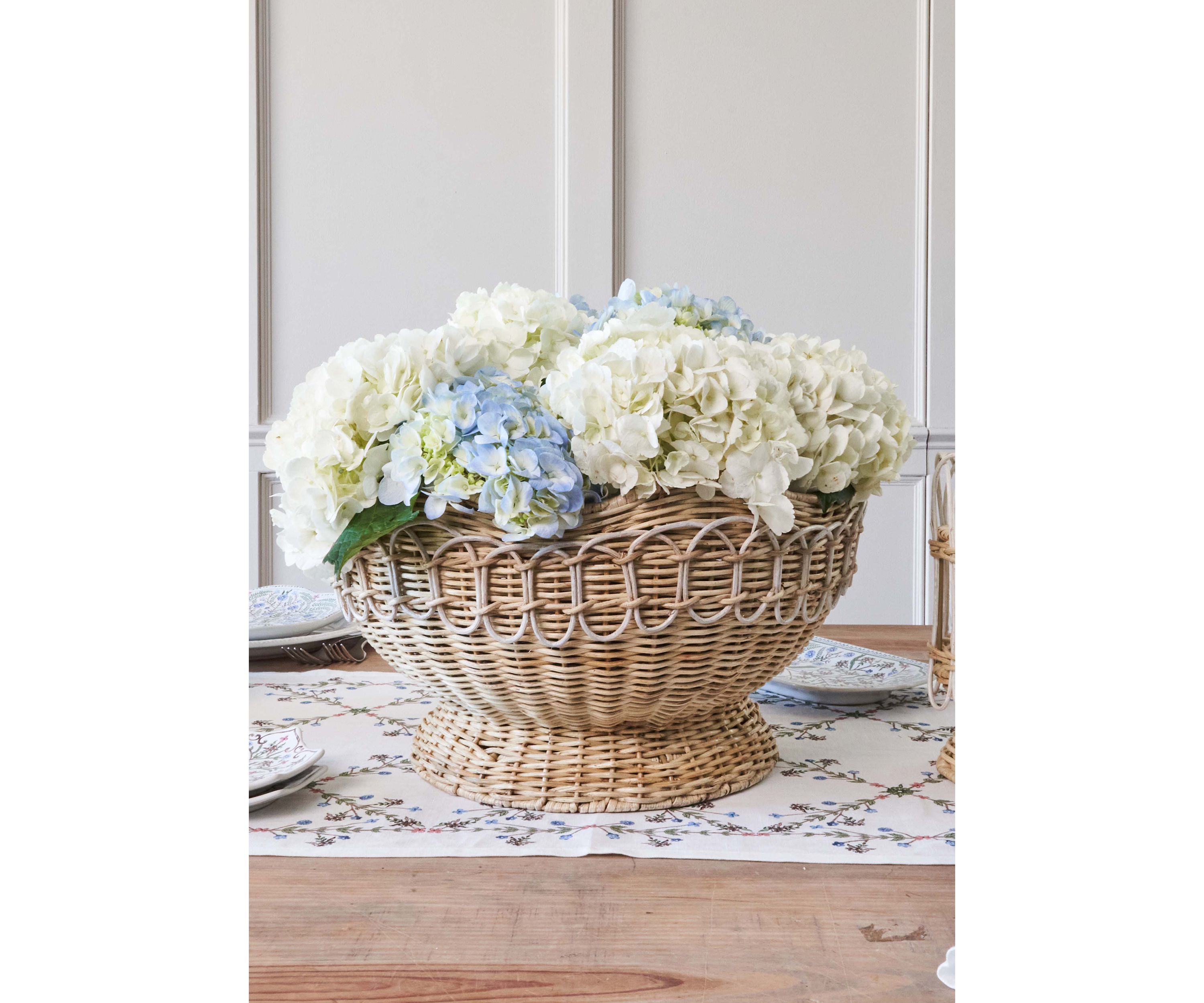 Provence Rattan 15" Bowl - Whitewash