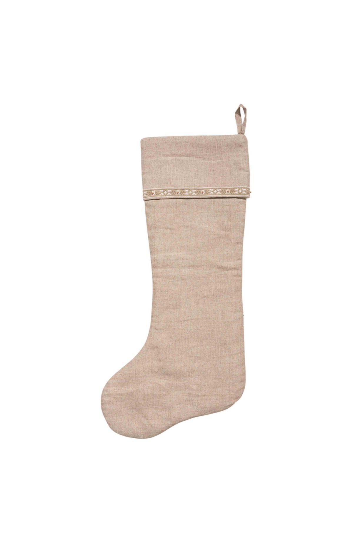 Heidi Embroidered Stocking - Natural