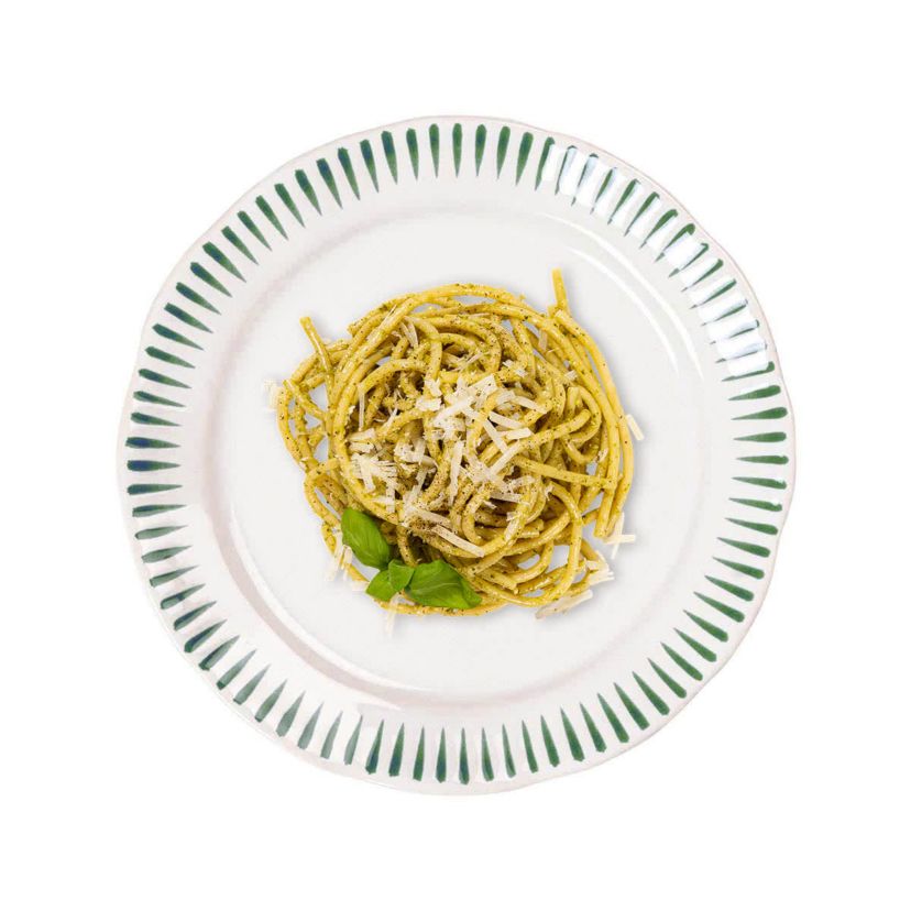 Sitio Stripe Dinner Plate - Basil