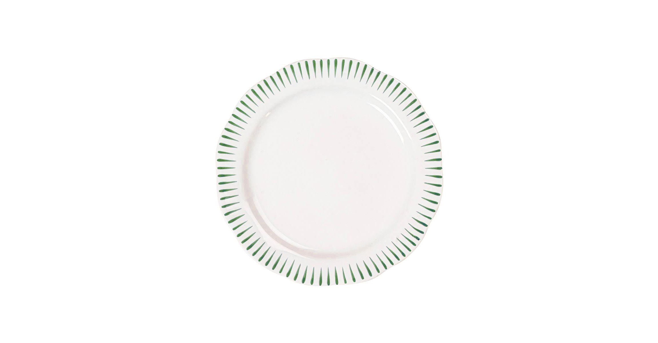 Sitio Stripe Dessert/Salad Plate - Basil