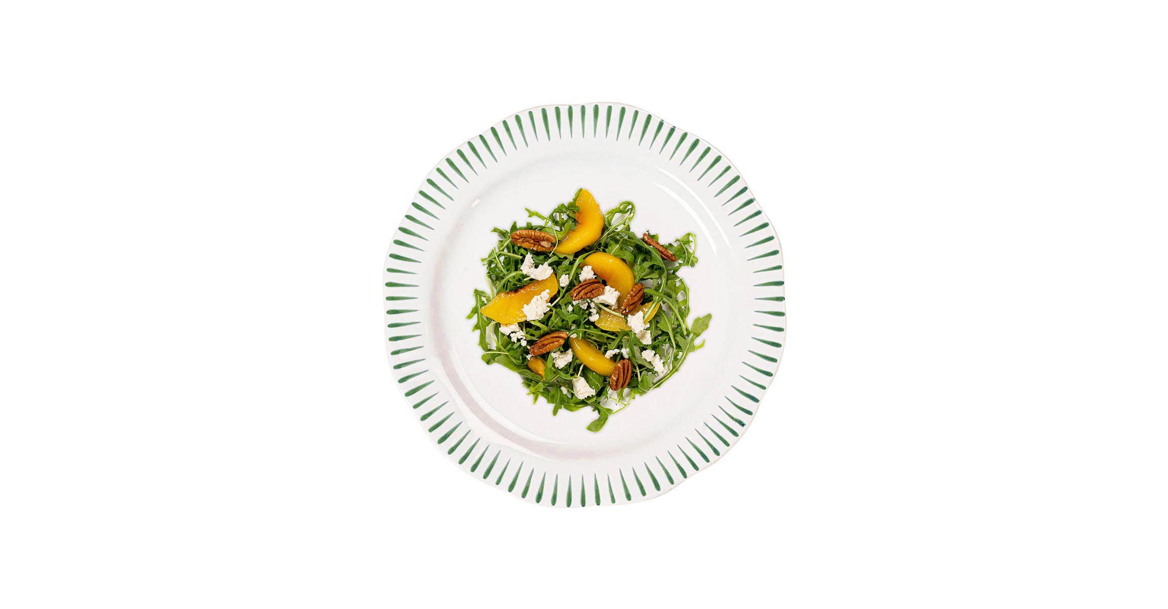 Sitio Stripe Dessert/Salad Plate - Basil